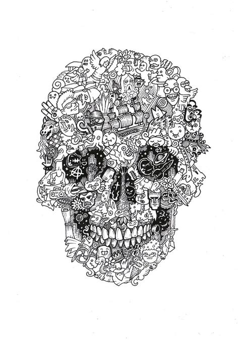 Doodle Skull Pastel Color Background Pastel Colors Work Images