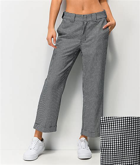 Adored by fashion fans and value seekers alike. Dickies Roll Hem Black & White Checkered Work Pants | Zumiez