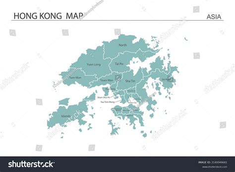 Hong Kong Map Vector Illustration On Stock Vector Royalty Free