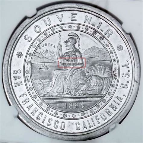 1894 Midwinter Exposition Souvenir Medal Hk261 Ngc Ms61 Sf