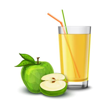 Cute Apple Juice Clipart Tilted Apple Juice Illustration Green Apple