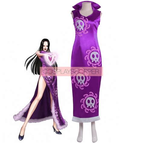 One Piece Boa Hancock Purple Cheongsam Cosplay Costume For Sale