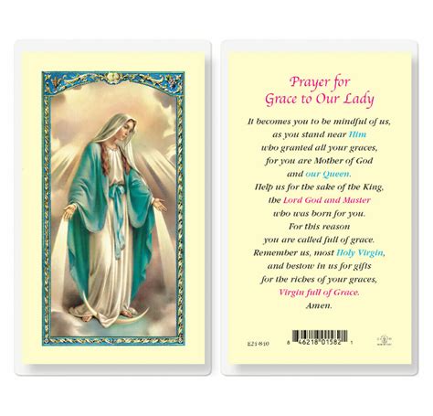Prayer Or Grace Laminated Holy Card 25 Pack Buy Religious Catholic