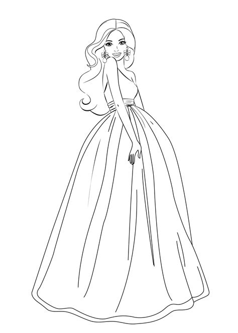 Barbie Princess Coloring Page Download Print Or Color Online For Free