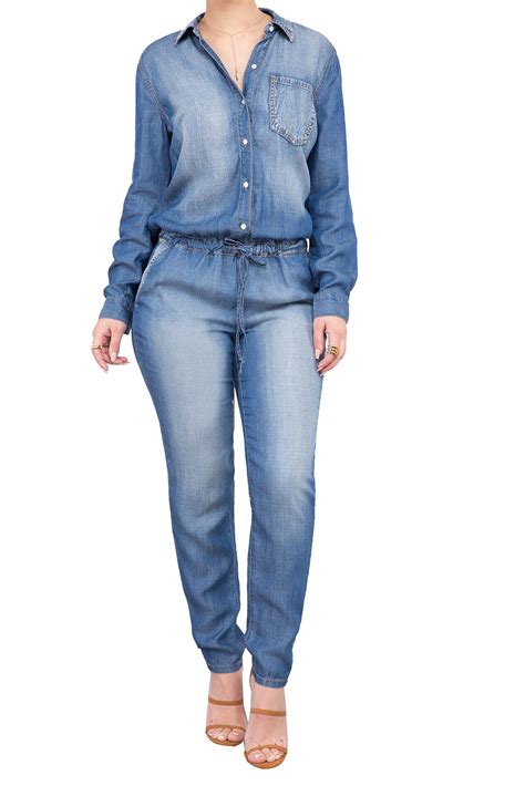 Spring Autumn Women Sexy Denim Bodycon Jumpsuits Mujer Casual Loose Romper New Arrivals Light