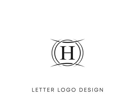 Abstract Letter H Logo Design Minimalist Style Letter Logo Text H