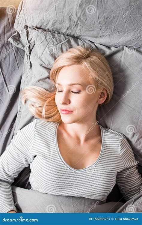 Young Woman Sleeping In Bed Stock Image Image Of Calm Adult 155085267