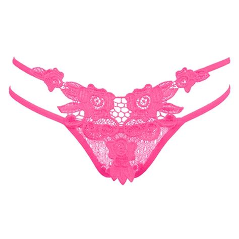 2016 Top Quality Women Sexy Lace Flower V String Briefs Panties Thongs G String Lingerie T Back