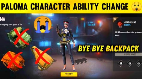 Paloma Character Ability Change 😲 Garena Free Fire Youtube
