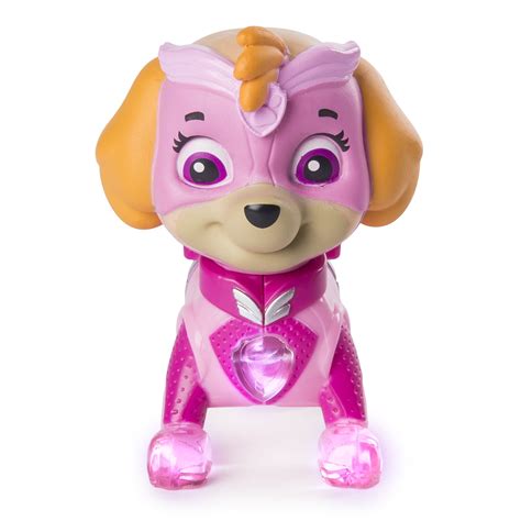 action figures paw patrol mighty pups skye figure with light up paws and badge toys