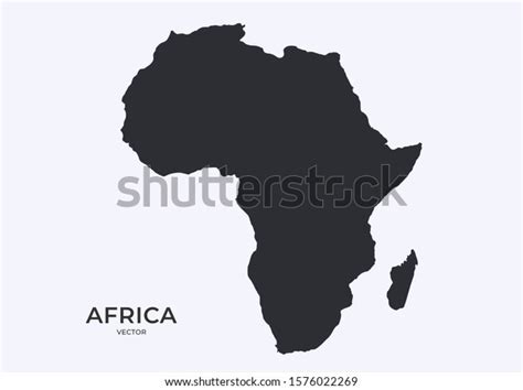 Africa Map Icon Black Silhouette Simple Stock Vector Royalty Free
