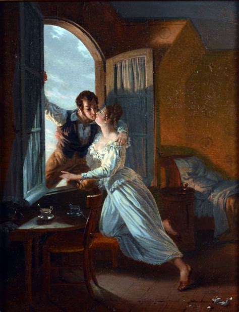 The Last Kiss By Jean Baptiste Lecoeur 1820s Romantic Paintings