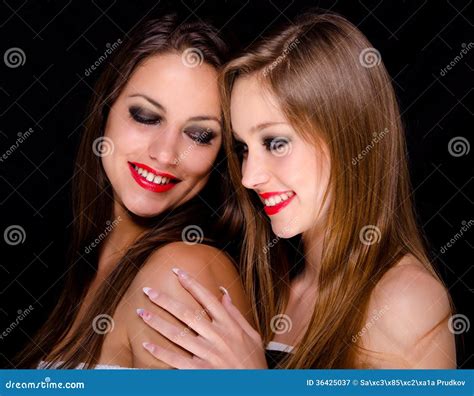 Two Beautiful Girls Flirting Stock Image Image Of Isolated Happiness 36425037