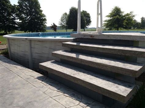 Cement Stepsdecking For Above Ground Pool Diy Super Cheap Low Cost