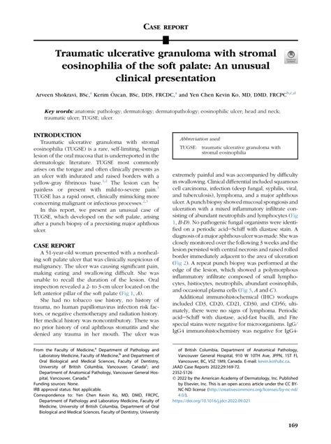 Pdf Traumatic Ulcerative Granuloma With Stromal Eosinophilia Of The