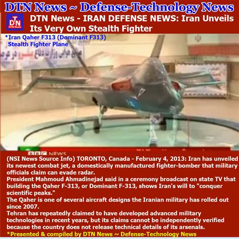 Defense Technology News DTN News IRAN DEFENSE NEWS Iran Unveils Its