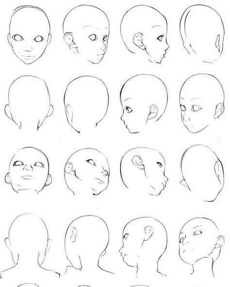 Art Child Head Face Drawing Reference Side Face Drawing Flower