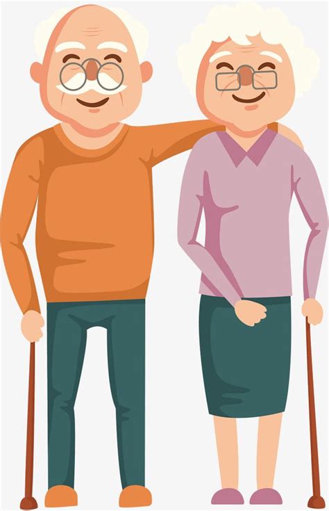 A Kindly Two Old Men Vector And Png Old Man Cartoon Old Men Cartoon