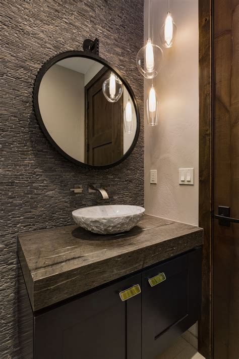 Cool Stone Powder Room Sink Ideas