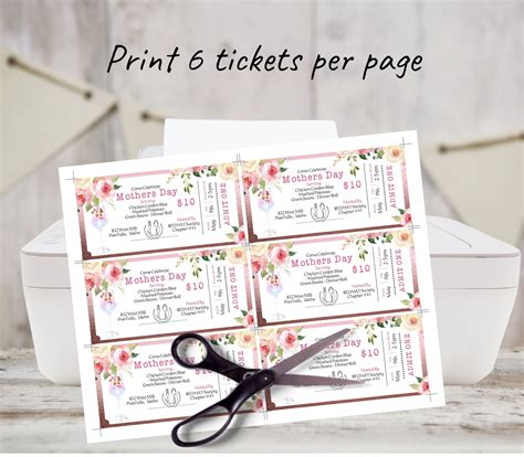 Mothers Day Brunch Ticket Floral Brunch Tickets Editable Etsy