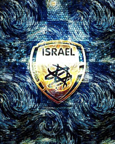 Israeli Football Team Logo Uefa Europe Checke Art Soccer Israel