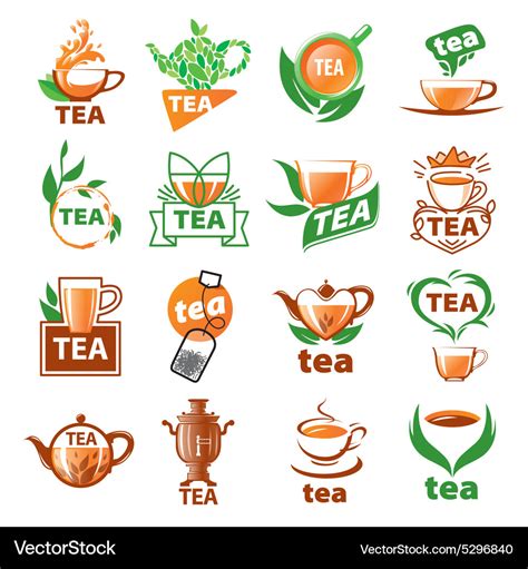 Large Set Of Logos Tea Royalty Free Vector Image