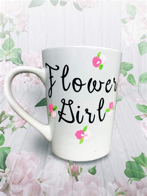 Choose a personalised mug where you can add photos, names and messages, great for any occasion. Flower Girl Coffee Mug - Tea cups for littles - will you be my flower girl - Bridal Party gifts ...