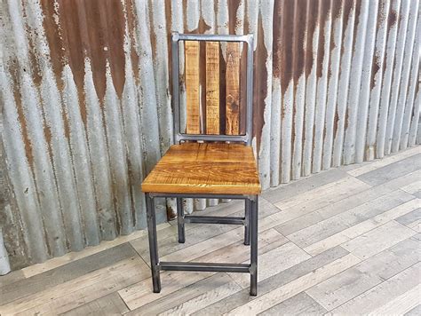 Industrial Style Dining Chair Bespoke Dining Chairs Wooden Etsy