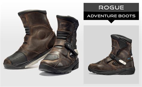 Black Rogue Adventure Mid Wp Motorcycle Boots 45 Brown Uk 11 Uk Automotive