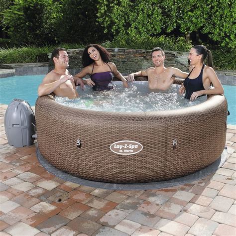 Bestway St Moritz Rattan Lay Z Spa Hot Tub Airjet Inflatable Jacuzzi 5
