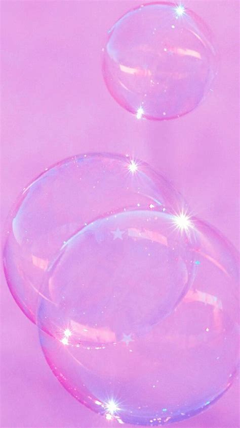 Pink Purple Aesthetic Cute Sparkle Bubble Bubbles Wallpaper Pink