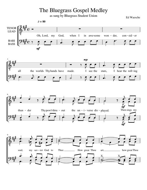 The Bluegrass Gospel Medley Sheet Music For Voice Download Free In Pdf
