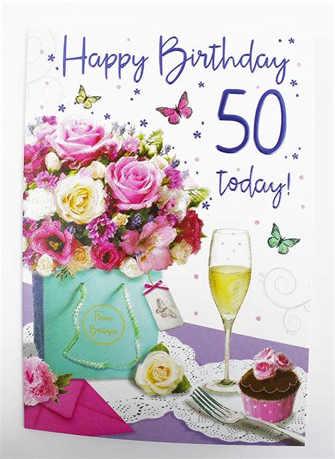 happy 50th birthday greeting card for her ladies womens friend quality age verse uk