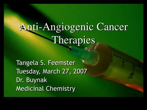 Ppt Anti Angiogenic Cancer Therapies Powerpoint Presentation Free