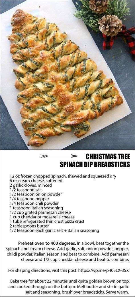 The combination of spinach and cheese is a classic and often combined with feta and phyllo dough. Christmas Tree Spinach Dip Breadsticks | Recipe ...