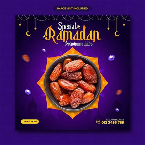 Premium Psd Ramadan Kareem Special Food Menu Social Media Post Design