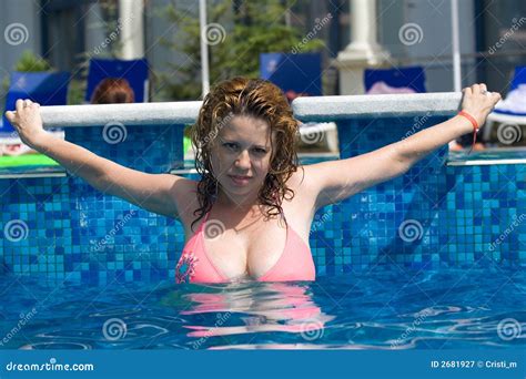 Woman In The Swimming Pool Royalty Free Stock Photography Image