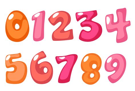 Cute Bold Font Numbers In Pink Color For Kids 533193 Vector Art At Vecteezy