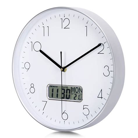 Buy Lafocuse Silver Wall Clock With Datemonthday Of Week And