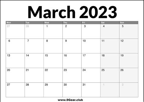 March 2023 Uk Calendar Printable Calendars Free