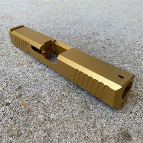 Tin Gold Glock 19 G19 Slide With Rmr Frontrear Serrations Mid