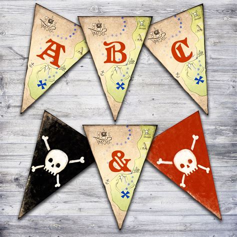 Pirate Birthday Banner Printable Pirate Party Bunting Printable