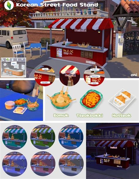 Korean Street Food Stand Oni Sims 4 Game Sims 4 Game Mods Sims 4