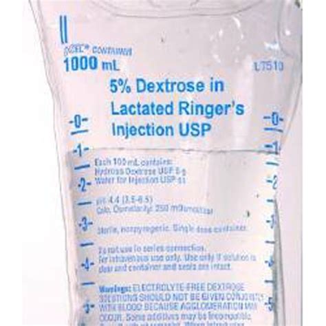 5 Dextrose Lactated Ringers Excel 1000ml 12case Mcguff Medical