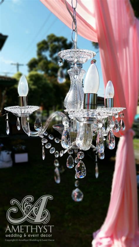 Gorgeous 3 Arm Crystal Chandelier For Wedding Ceremony Draped Arches