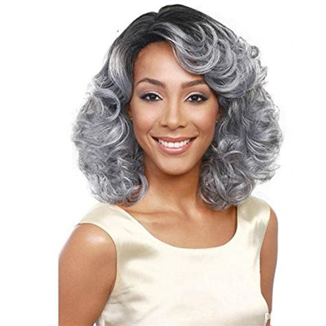 14 Inch Women Fashion Long Curly Wave Hair Wigs For Women Black Mix
