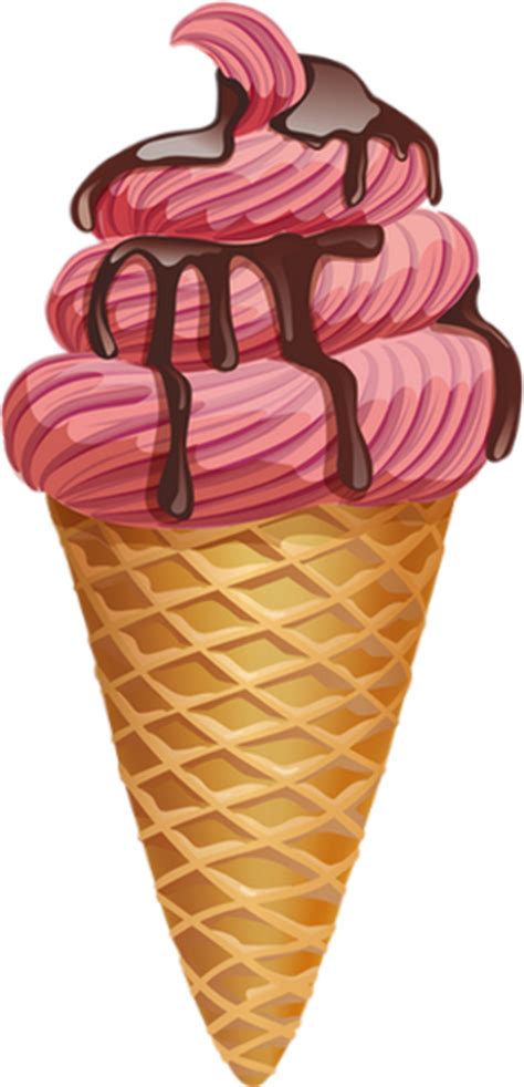 Quand les personnages de dessin animé vont à la plage. Cornet de glace à la fraise : illustration - Ice cream png