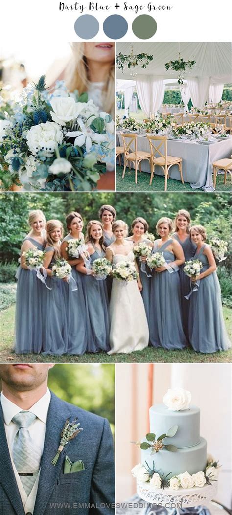 Sage Grayed Jade And Dusty Blue Wedding Color Palette Robes By