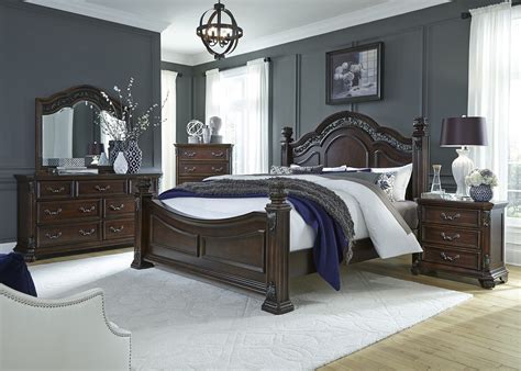 This listing is for a king size bedroom set including king size bed, triple dresser, one night stand and one larger side table. Yorkshire Bedroom Collection
