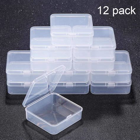 12 Small Rectangle Clear Plastic Lightweight Containers Storage Box
